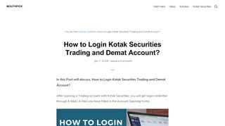 
                            6. How to Login Kotak Securities Trading and Demat Account?