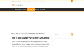 
                            7. How to Login & Manage Paypal Credit Card Account