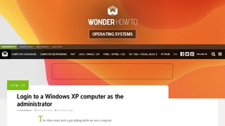 
                            7. How to Login to a Windows XP computer as the administrator ...