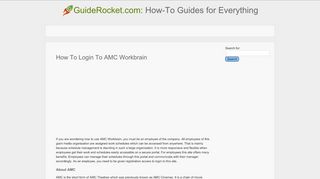 
                            3. How To Login To AMC Workbrain - GuideRocket.com