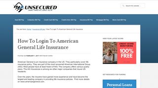 
                            6. How To Login To American General Life Insurance - Unsecured