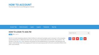 
                            8. How to Login to Ask.fm ? How To Account