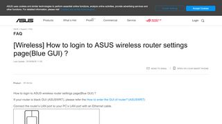 
                            2. How to login to ASUS wireless router settings page(Blue GUI)