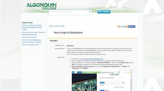 
                            6. How to login to Brightspace - help.algonquincollege.com