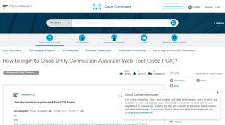 
                            1. How to login to Cisco Unity Connection ... - Cisco Community