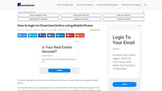 
                            3. How to login to ClearCareOnline using Mobile Phone