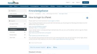 
                            5. How to login to cPanel - Knowledgebase - DOMAIN REGISTRATION ...