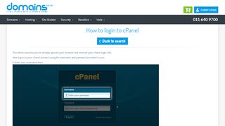 
                            8. How to login to cPanel - Knowledgebase - Domains.co.za