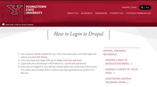 
                            8. How to Login to Drupal | YSU