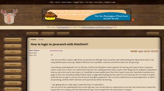 
                            5. How to login to javaranch with HtmlUnit? [Solved] …