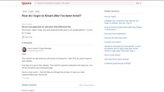 
                            9. How to login to Kmart after I've been hired - Quora