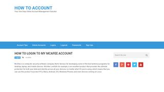 
                            6. How to Login to my McAfee Account ? How To Account