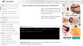 
                            11. How to login to MySQL server with Username and Password?