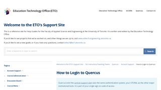 
                            6. How to Login to Quercus | Quercus | Welcome to the ETO's Support Site