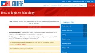 
                            11. How to login to Schoology - Hill College