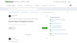 
                            2. How to login to Singapore version - QuickBooks - Intuit