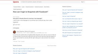
                            8. How to login to Snapchat with Facebook - Quora