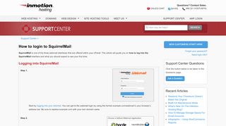 
                            3. How to login to SquirrelMail, InMotion Hosting Support Center