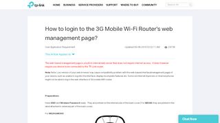 
                            2. How to login to the 3G Mobile Wi-Fi Router's web ...