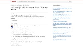 
                            9. How to login to the Aakash iTutor - Quora