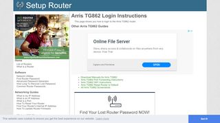 
                            4. How to Login to the Arris TG862 - SetupRouter