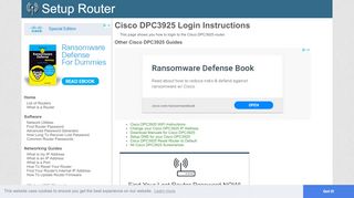 
                            2. How to Login to the Cisco DPC3925 - SetupRouter