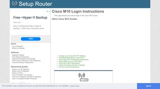 
                            2. How to Login to the Cisco M10 - SetupRouter