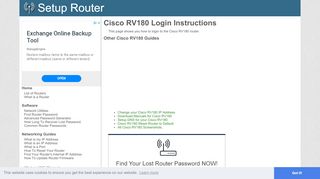 
                            4. How to Login to the Cisco RV180 - SetupRouter