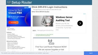 
                            4. How to Login to the Dlink DIR-816 - SetupRouter