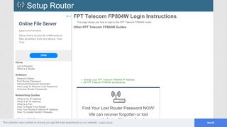 
                            2. How to Login to the FPT Telecom FP804W - SetupRouter