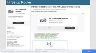 
                            2. How to Login to the Intracom NetFasteR-WLAN - SetupRouter