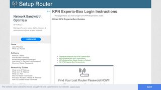 
                            2. How to Login to the KPN Experia-Box - SetupRouter