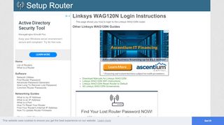 
                            4. How to Login to the Linksys WAG120N - SetupRouter