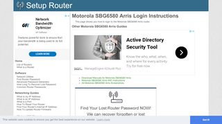 
                            2. How to Login to the Motorola SBG6580 Arris - SetupRouter