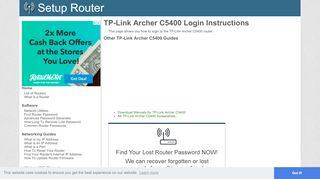 
                            2. How to Login to the TP-Link Archer C5400 - SetupRouter