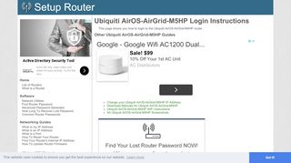 
                            2. How to Login to the Ubiquiti AirOS-AirGrid-M5HP - SetupRouter