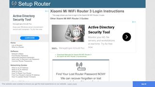 
                            2. How to Login to the Xiaomi Mi WiFi Router 3 - SetupRouter