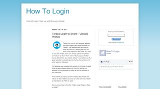 
                            7. How To Login: Twitpic Login to Share - Upload Photos