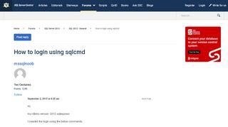 
                            7. How to login using sqlcmd – SQLServerCentral