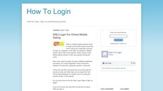
                            5. How To Login: W8U Login For Online Mobile Dating