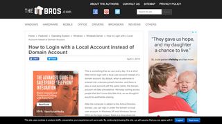 
                            4. How to Login with a Local Account instead of Domain Account