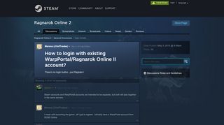 
                            2. How to login with existing WarpPortal/Ragnarok Online II ...