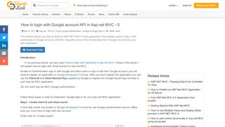 
                            3. How to login with Google account API in Asp.net MVC - 5 ...