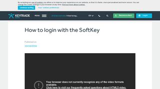 
                            4. How to login with the SoftKey - Keytrade Bank