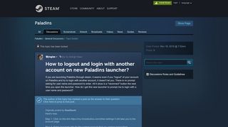 
                            5. How to logout and login with another account on new Paladins ...