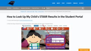 
                            6. How to Look Up My Child's STAAR Results in the Student Portal ...