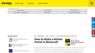 
                            9. How to Make a Nether Portal in Minecraft (Video) - dummies