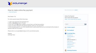 
                            6. How to make online fee payment – Customer Feedback for edumerge