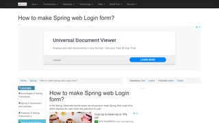 
                            3. How to make Spring web Login form? - Roseindia