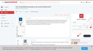 
                            1. How to make Windows put login on one monitor of dual monitor ...